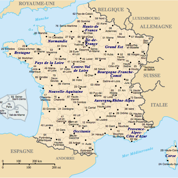 carte de france simple